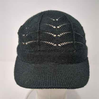 Unbranded Beanie Hat Black One Size Stretch Lightweight Hand Knitted Blank