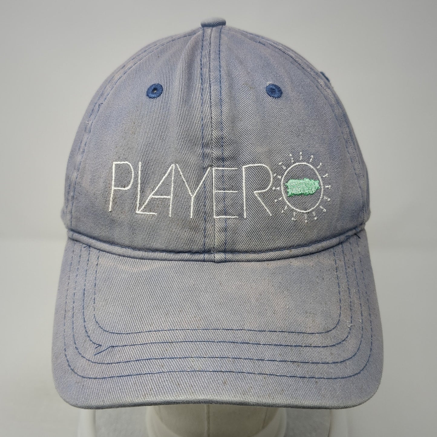 Player Slideback Hat Blue One Size Adjustable Embroidered 6 Panel