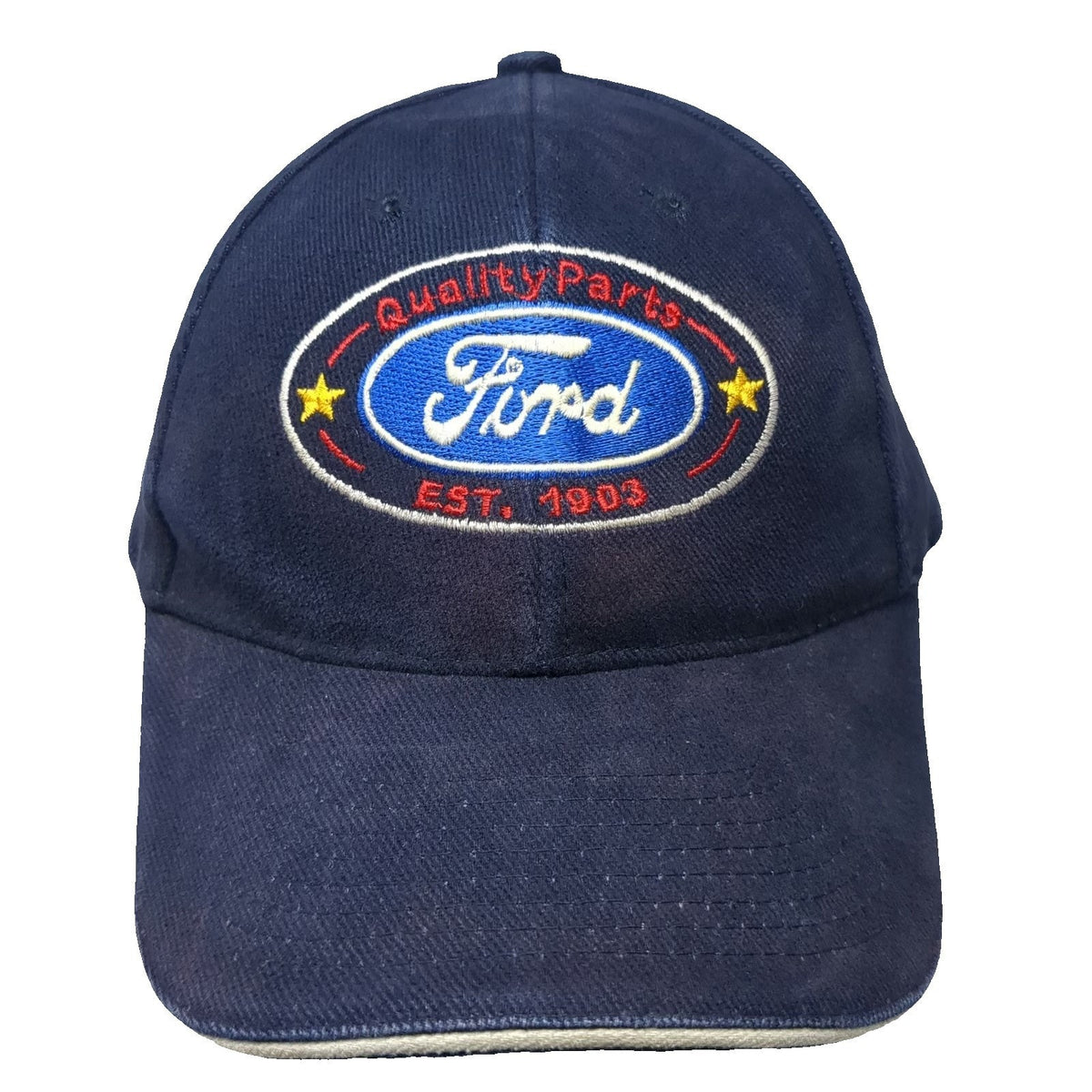 Sun Cap Baseball Blue One Size Ford Quality Parts Logo Slideback Strap Hat