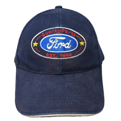 Sun Cap Baseball Blue One Size Ford Quality Parts Logo Slideback Strap Hat
