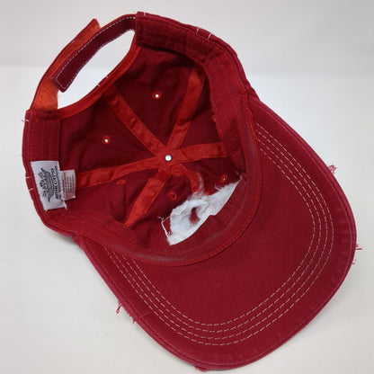 Y'All Junk Gypsy Strapback Hat Red One Size Adjustable Patch 6 Panel Distressed