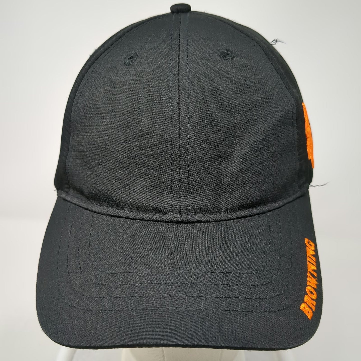 Browning Baseball Cap Black One Size Strapback Orange Buckmark Side Logo Hat