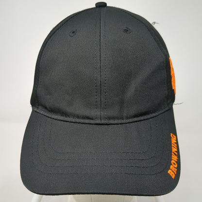Browning Baseball Cap Black One Size Strapback Orange Buckmark Side Logo Hat