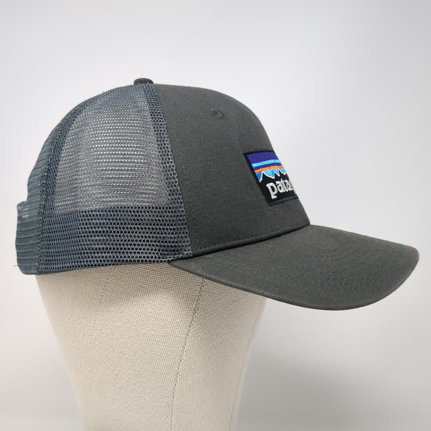 Patagonia Trucker Hat Gray One Size Mesh Back Snapback Mountain Logo Patch