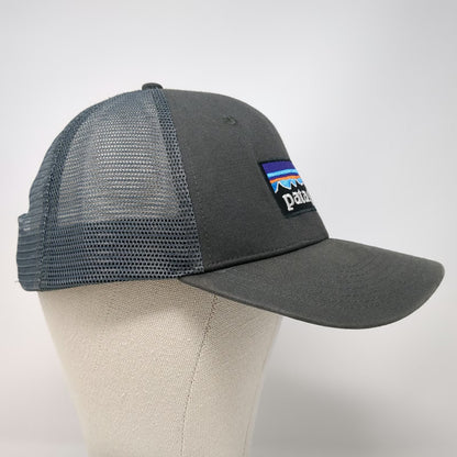 Patagonia Trucker Hat Gray One Size Mesh Back Snapback Mountain Logo Patch