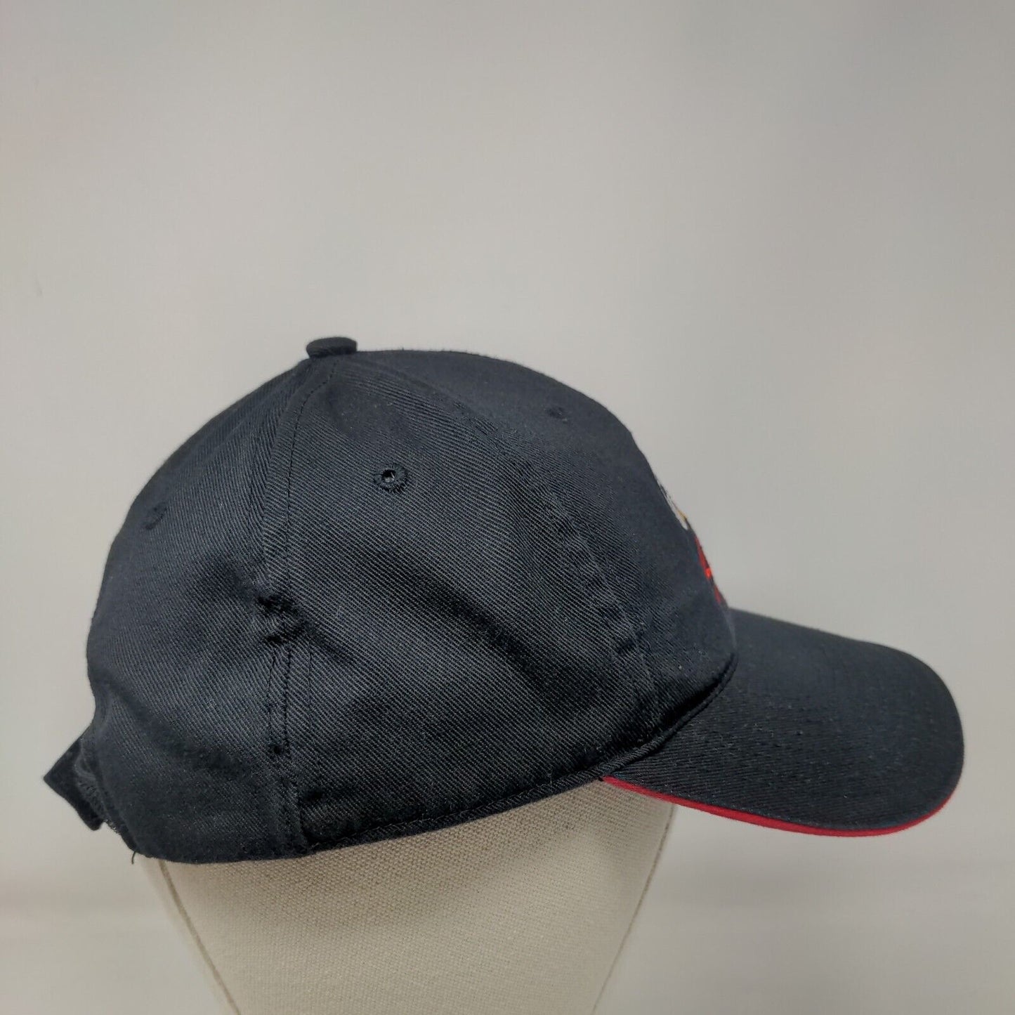 CAT Racing Strapback Hat Black One Size Adjustable Embroidered Vented Holes