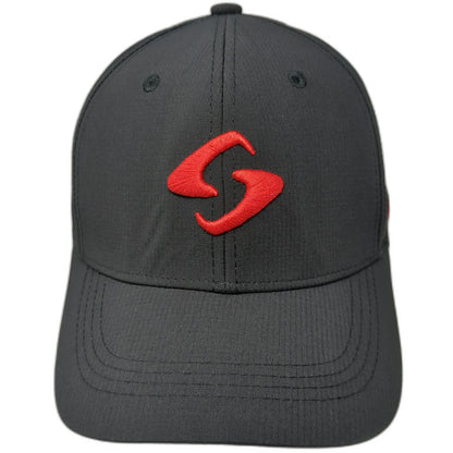 Gearbox Baseball Cap Black One Size Stretch Fit Performance Fabric Red Logo Hat