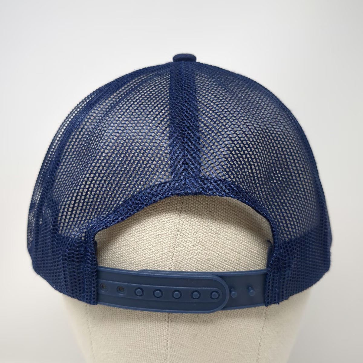 Port Authority Blue Trucker Hat One Size Friedrich Leather Patch Shield Logo