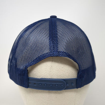 Port Authority Blue Trucker Hat One Size Friedrich Leather Patch Shield Logo