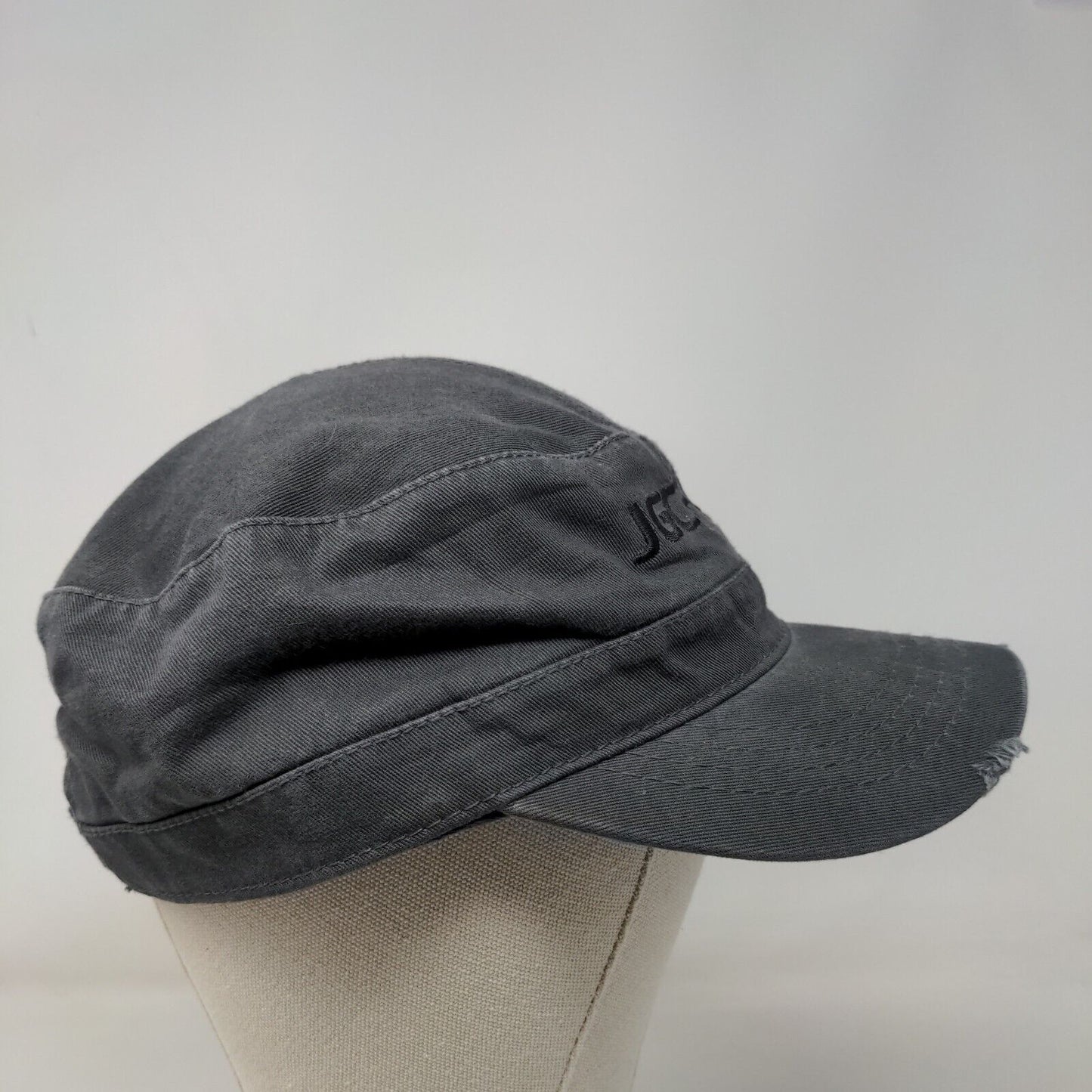 JGC | FLUOR Heat Team Strapback Cadet Army Cap Gray OSFM Distressed Cotton Otto