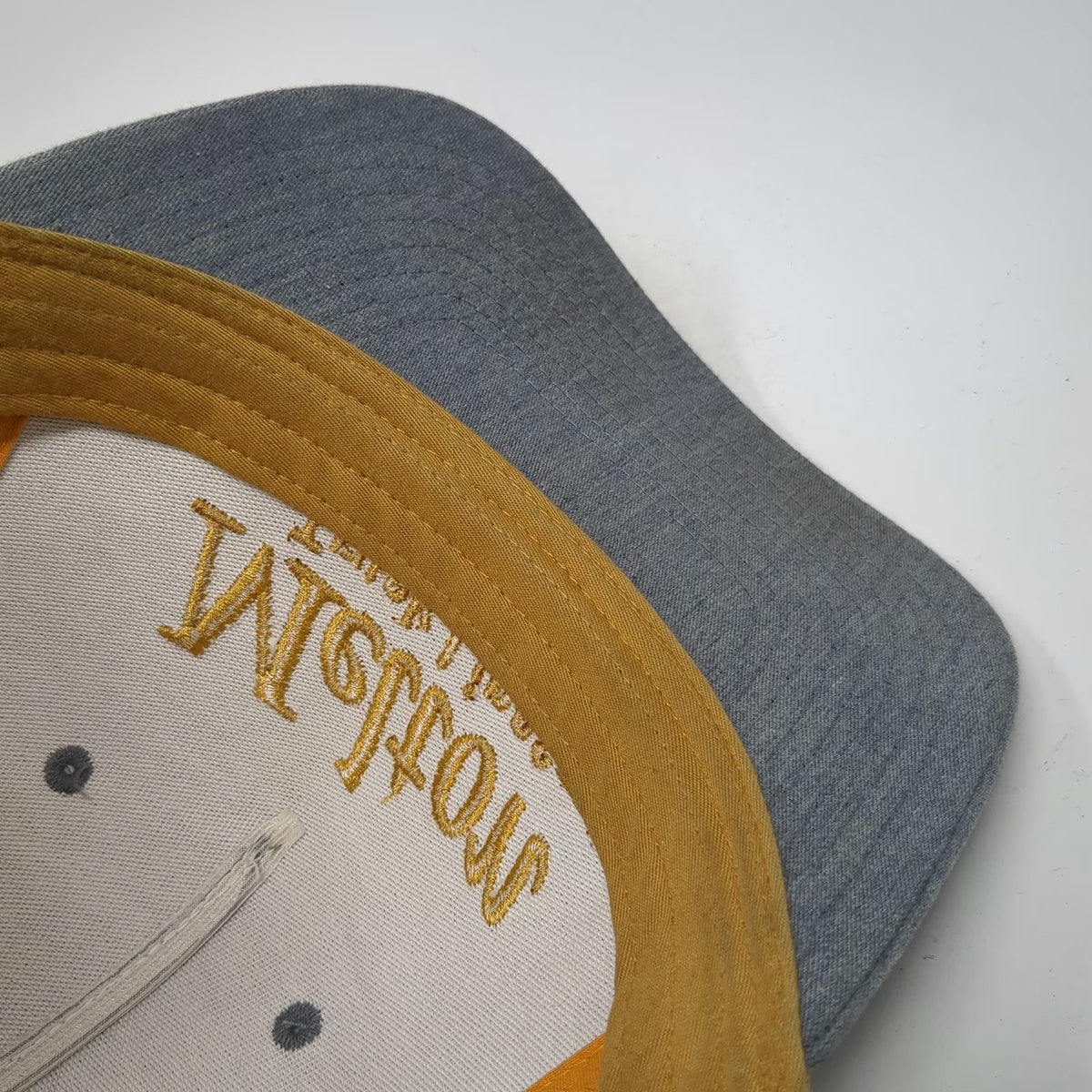 Richardson Trucker Hat Blue Gold One Size Melton Truck Lines Mesh Snapback