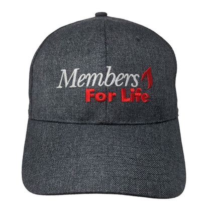 Members For Life American Red Cross Strapback Hat Gray One Size Embroidered