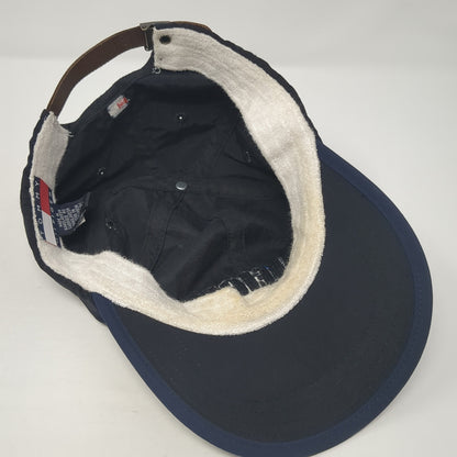 Hilfiger Spell Out Slideback Hat Black One Size Adjustable Leather Strap