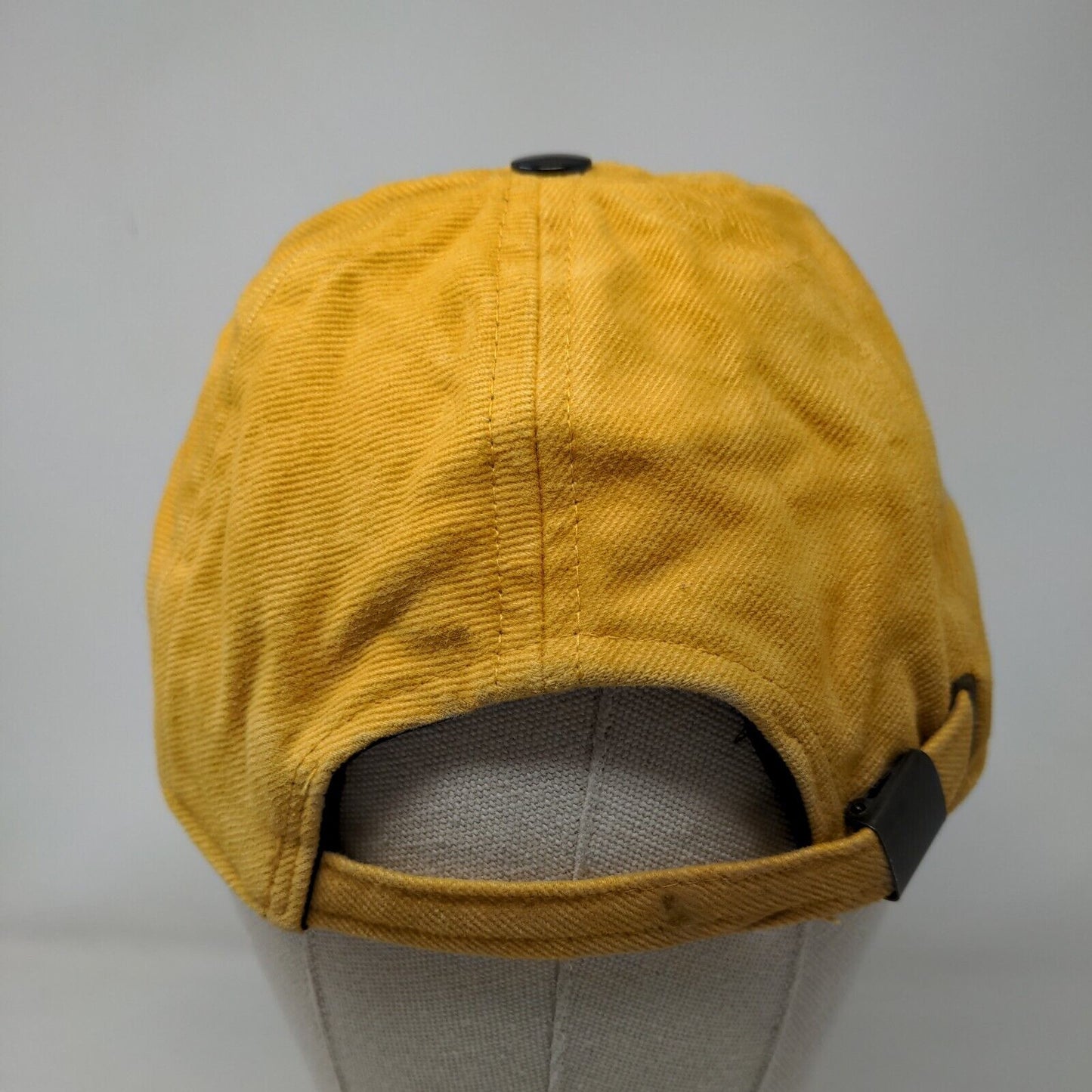 Unbranded Slideback Hat Yellow One Size Adjustable Vented Holes 6 Panel Blank
