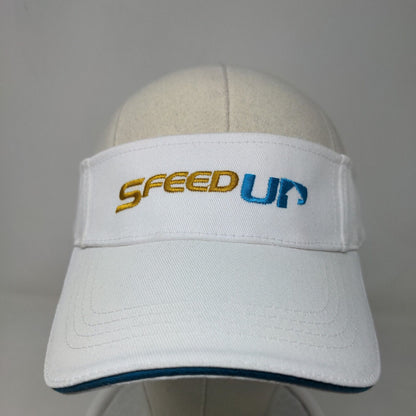 SeedUp Men's Strapback Sun Visor Hat Cap White Adjustable Embroidered Logo