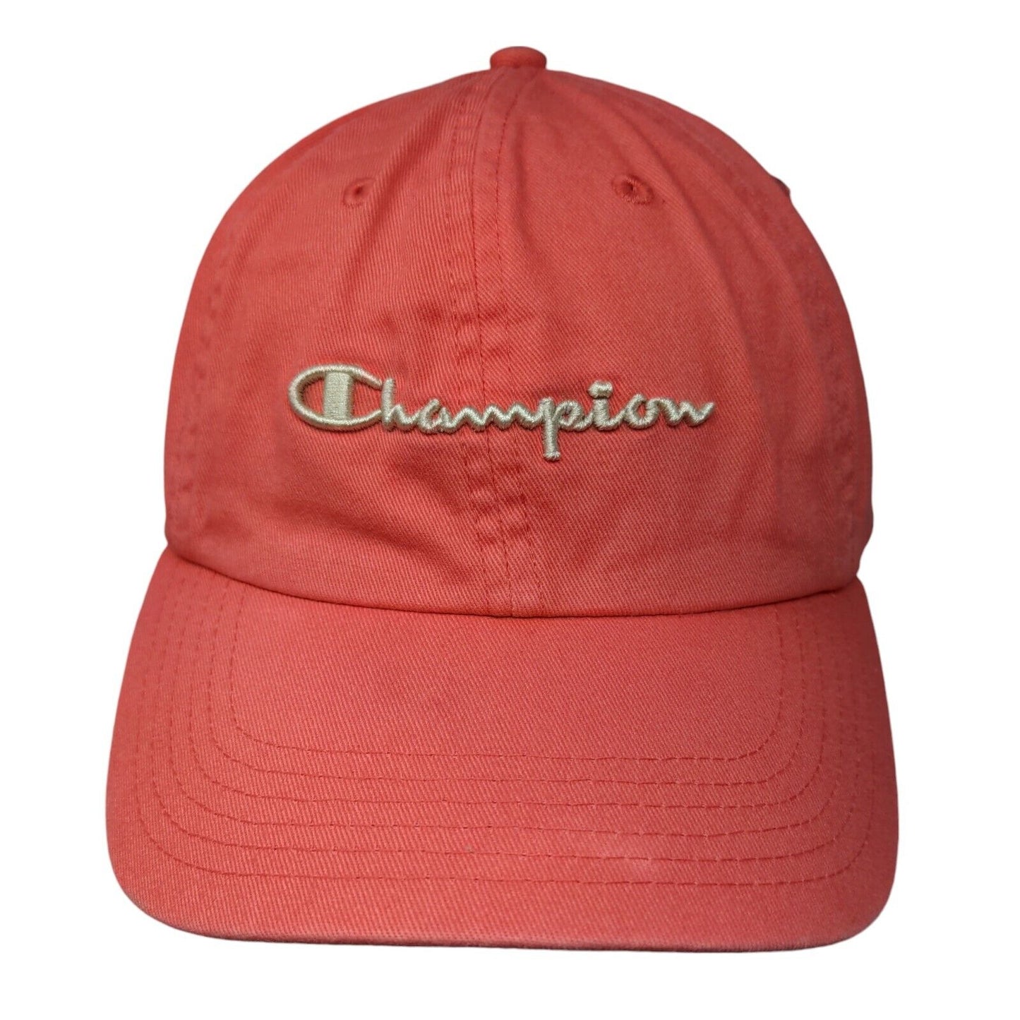 Champion Slideback Hat Pink OSFA Embroidered Adjustable Vent Holes