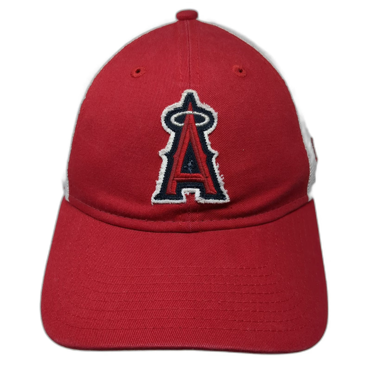 New Era MLB Los Angeles Angels Red Trucker Hat One Size Snapback Mesh 9FORTY