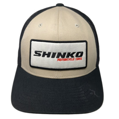 Shinko Trucker Hat Black One Size Motorcycle Tires Mesh Back Logo Patch Snapback