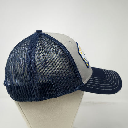 Otto Trucker Hat Blue Gray One Size Outcast Fishing Fly Mesh Patch Snapback