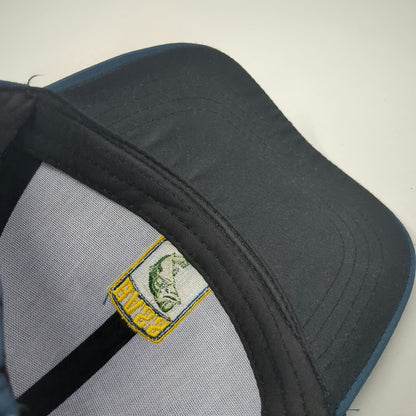 Baseball Cap Blue One Size Jumping Bass Fishing Nylon Slideback Logo Patch Hat