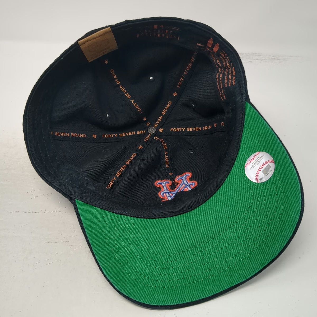 New York Mets MLB 47 Franchise Baseball Cap Black M Green Underbrim Recycled Hat