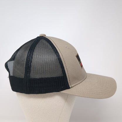 USA Flag Scheels Snapback Mesh Back Trucker Hat Brown One Size Colorblock