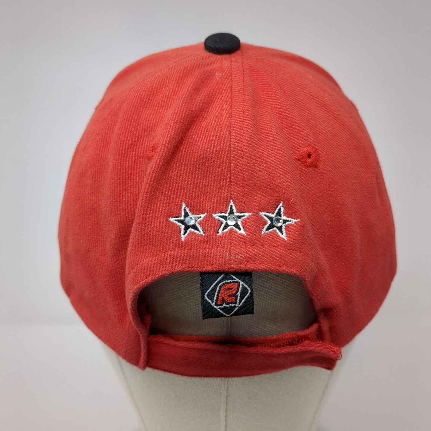 Reckless Classic Strapback Hat Red One Size Rhinestone Embroidered