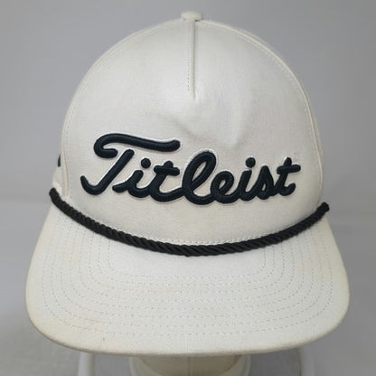 Titleist 5 Panel White Hat One Size Rope Snapback Golf Pro V1 FootJoy Embroidery