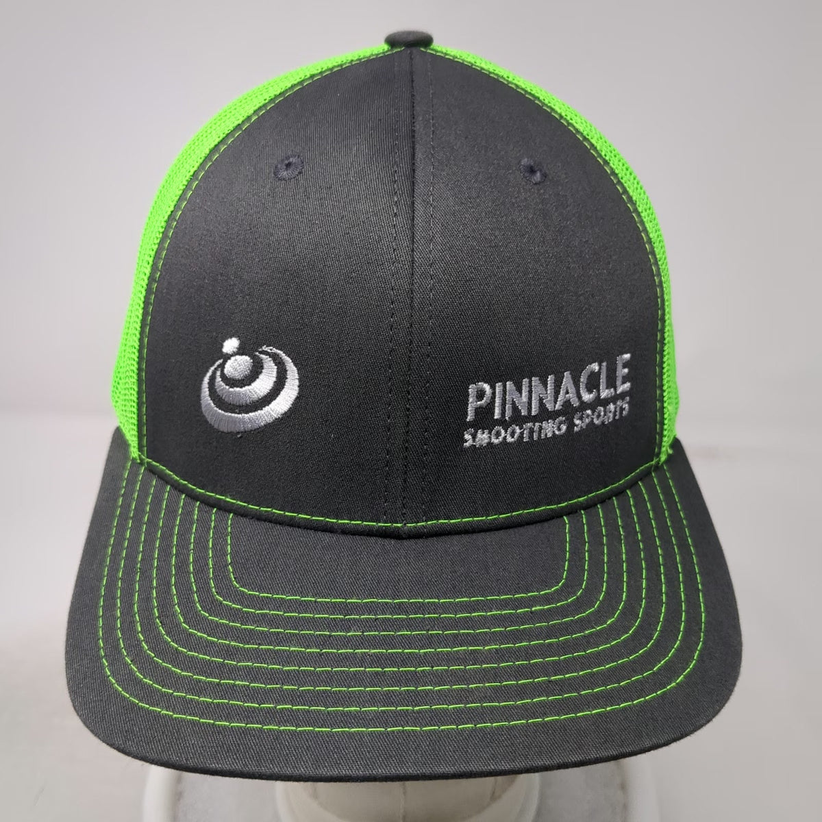 Richardson Trucker Hat Gray Green Pinnacle Shooting Sports OSFM Snapback Mesh