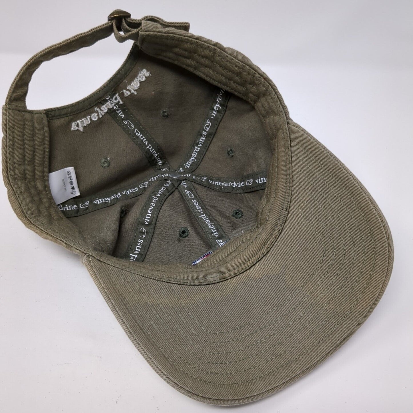 Vineyard Vines USA Flag Whale Slideback Hat Brown One Size Adjustable