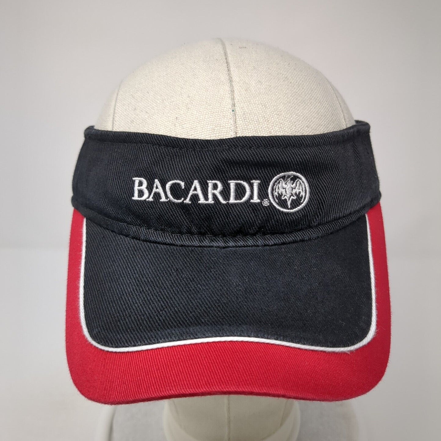 Bacardi Strapback Sun Visor Hat Black One Size Adjustable Colorblock