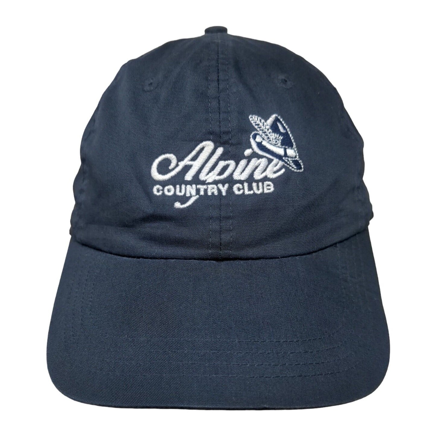 Alpine Country Club Strapback Hat Blue One Size Classic Cut Ahead Lightweight