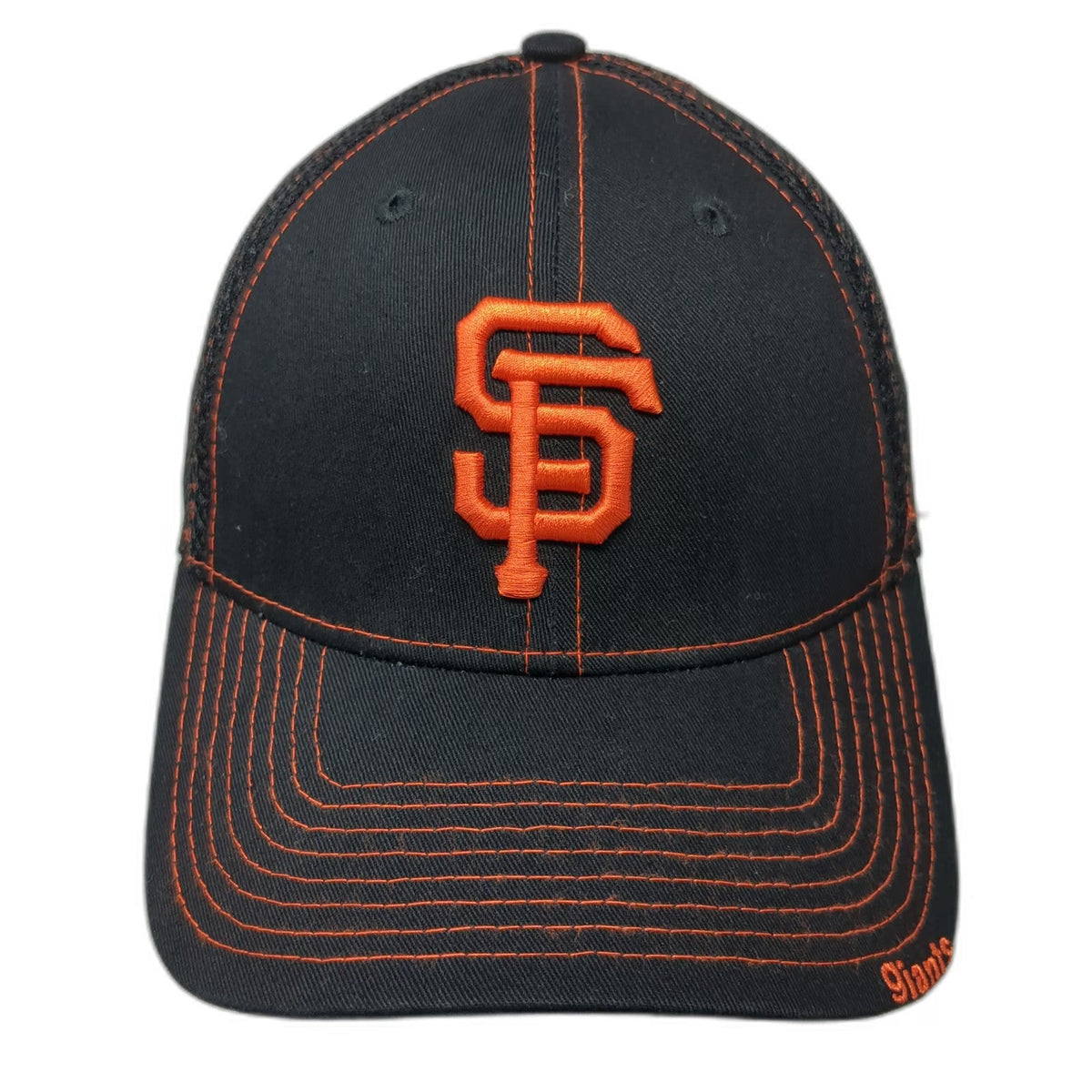 San Francisco Giants MLB New Era Baseball Cap Hat Black Orange M Mesh Stretch