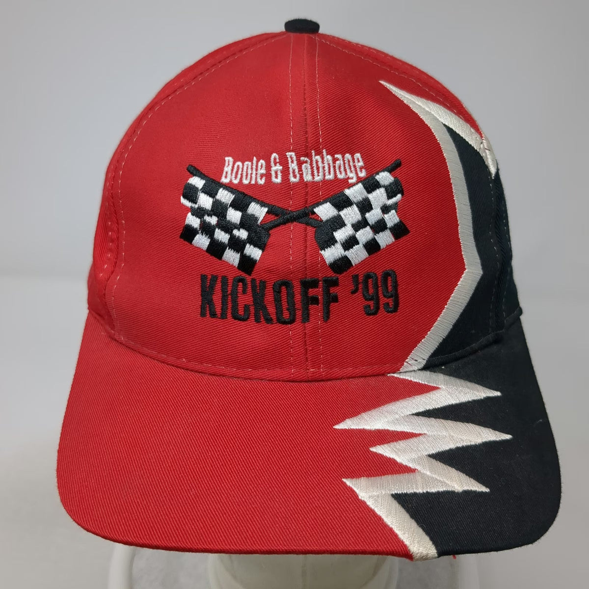 Kati Baseball Cap Red One Size Boole & Babbage Kickoff 99 Checkered Flags Hat
