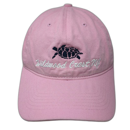 JHATS Baseball Cap Pink One Size Wildwood Crest NJ Sea Turtle Embroidered Hat