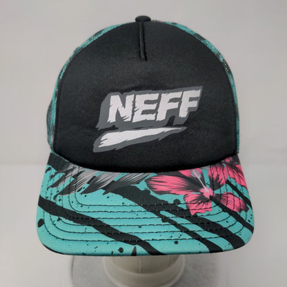 Neff Snapback Mesh Back Trucker Hat Multi One Size Floral Hawaiian