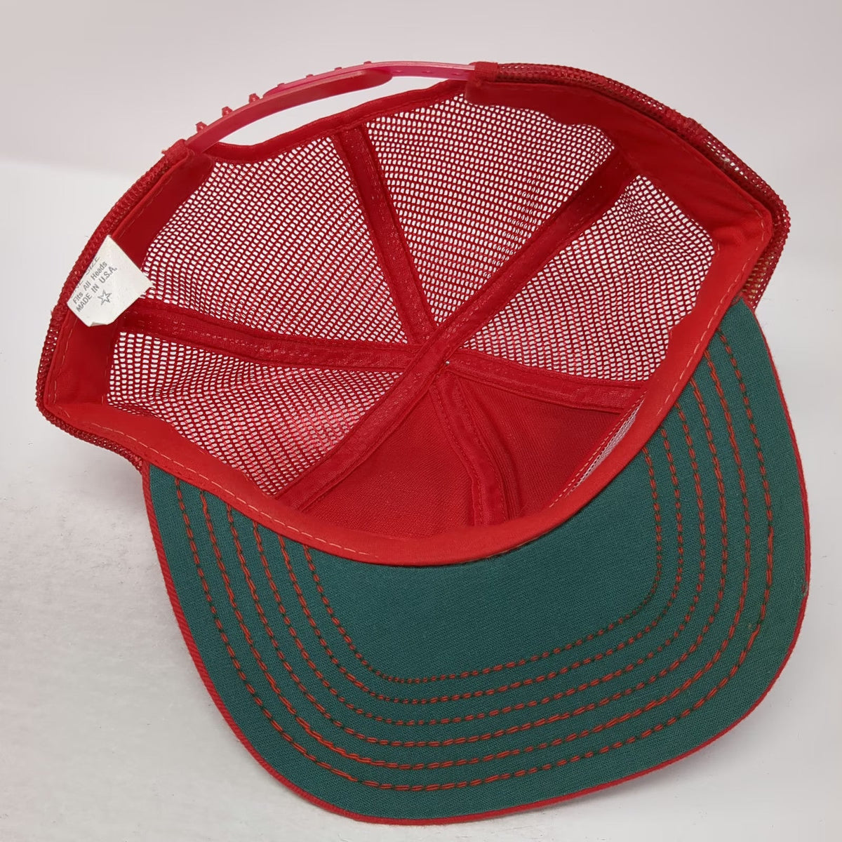 Coleman Heating Air Conditioning Red OSFM Trucker Hat Snapback Mesh USA Patch