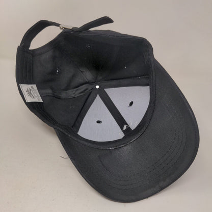 Smiley Slideback Hat Black One Size Embroidered Adjustable 6 Panel
