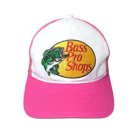 Bass Pro Shops Snapback Trucker Hat Pink OSFM Adjustable Mesh Back Gone Fishing