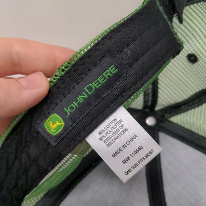 John Deere Strapback Mesh Back Trucker Hat Multicolor OSFM Embroidered