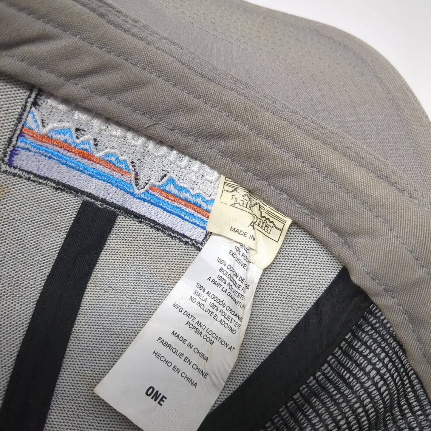 Patagonia Snapback Trucker Hat Gray One Size Adjustable Embroidered Mesh Back