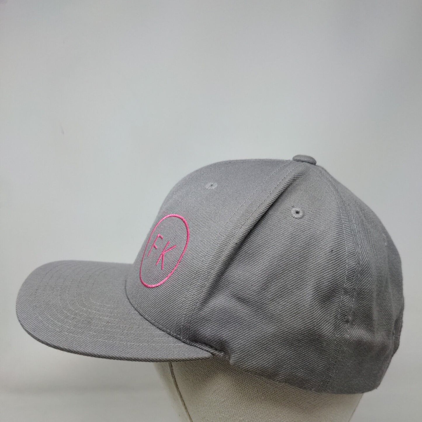 FK Logo Snapback Hat Gray One Size Embroidered The Classics Yupoong