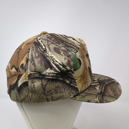 Cabela's 5 Panel Brown Advantage Camo Hat Vintage Made in USA Snapback Hunting
