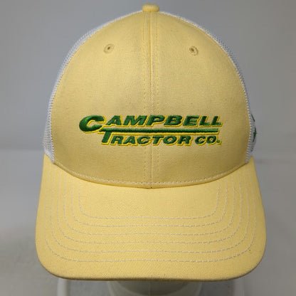 John Deere Trucker Hat Yellow White One Size Campbell Tractor Co Mesh Snapback