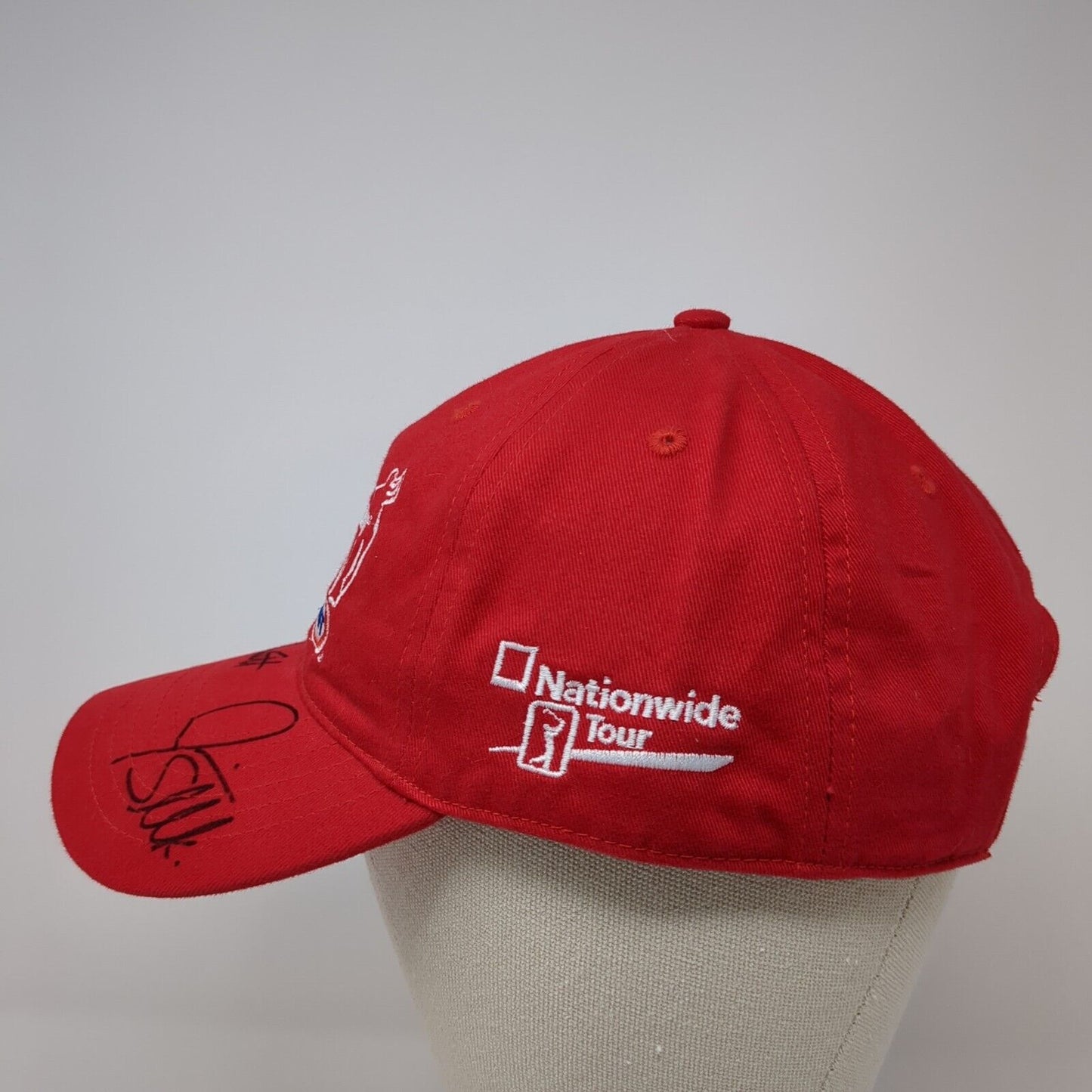 Albertsons Boise Open KRAFT Strapback Hat Red OS Adjustable Authographed Ivory