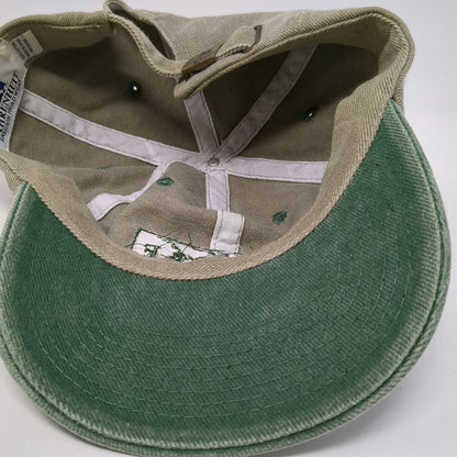 Fahrenheit Baseball Cap Beige Green One Size Explore World Map Cotton Hat