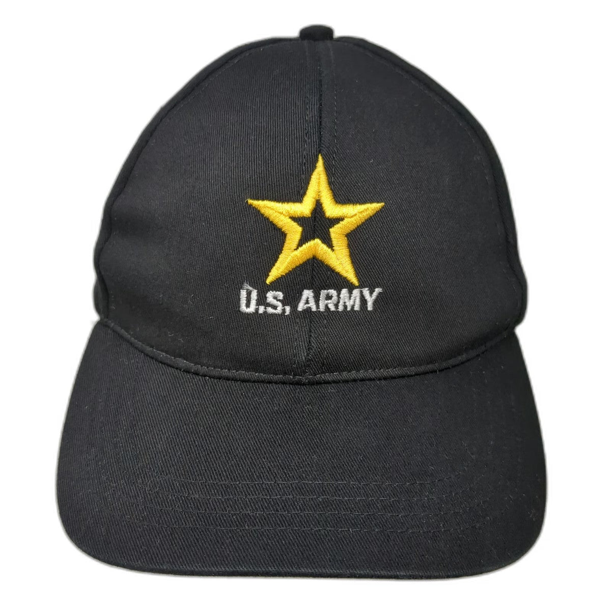 Black One Size Baseball Cap US Army Embroidered Star Made in USA Military Hat