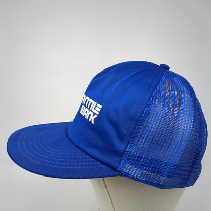 Mercantile Bank Snapback Trucker Hat Blue 6 7/8-7 5/8 Mesh Back Outdoor