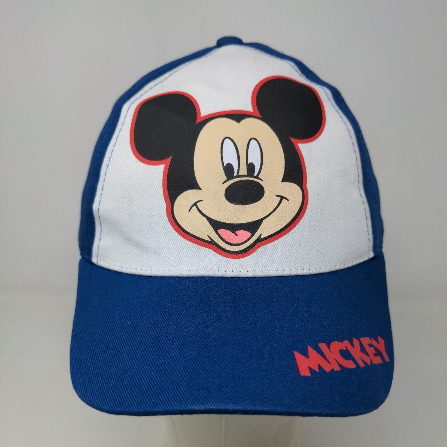 Disney Boy's Strapback Hat Blue Graphic Mickey Mouse Logo Spell Out