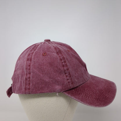 Unbranded Slideback Hat Red One Size Adjustable 6 Panel Vented Holes Blank